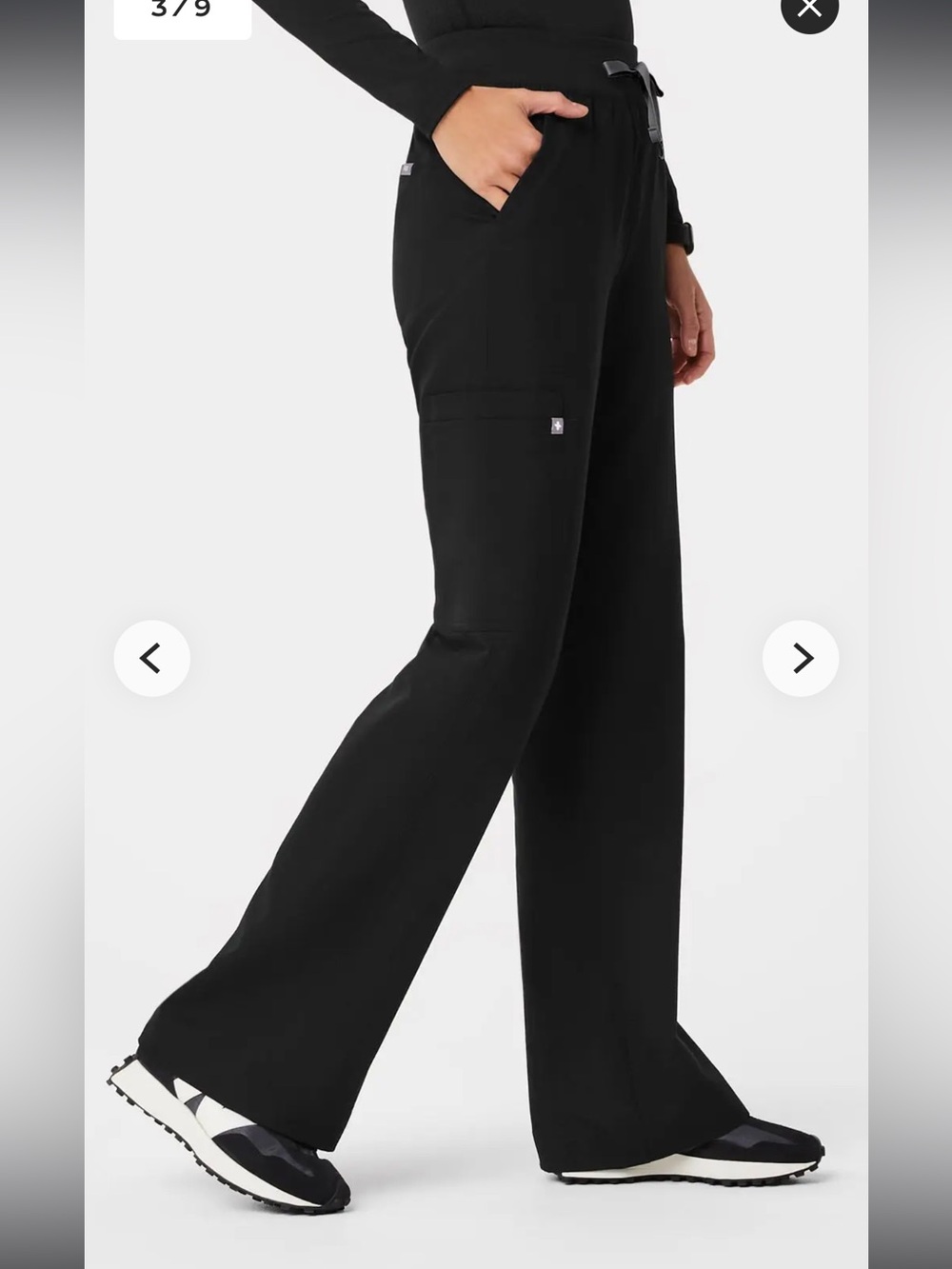 Figs Women's Wide Leg Scrub Pants in Black